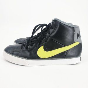 Nike Sweet Classic High Top Leather Sneakers Black/Grey/Acid Size 10